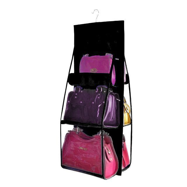 Norvo | Hengende Handy Handbag Organizer 6 Lommer Gjennomsiktig Oppbevaring Klesskap