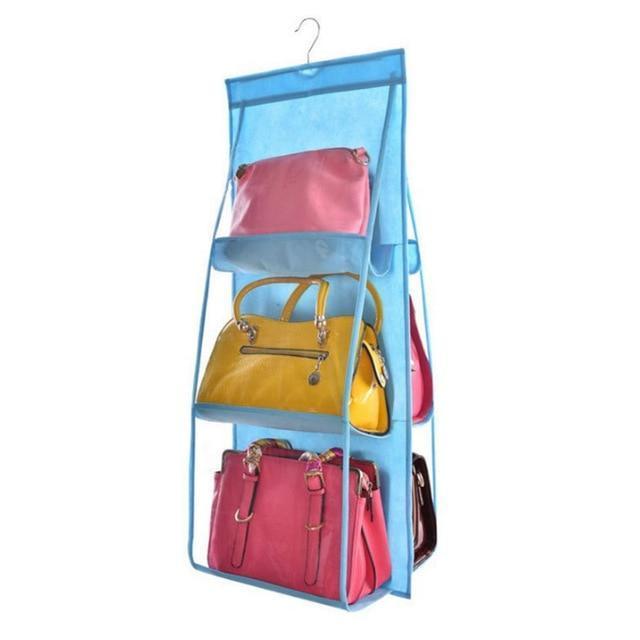 Norvo | Hengende Handy Handbag Organizer 6 Lommer Gjennomsiktig Oppbevaring Garderobe