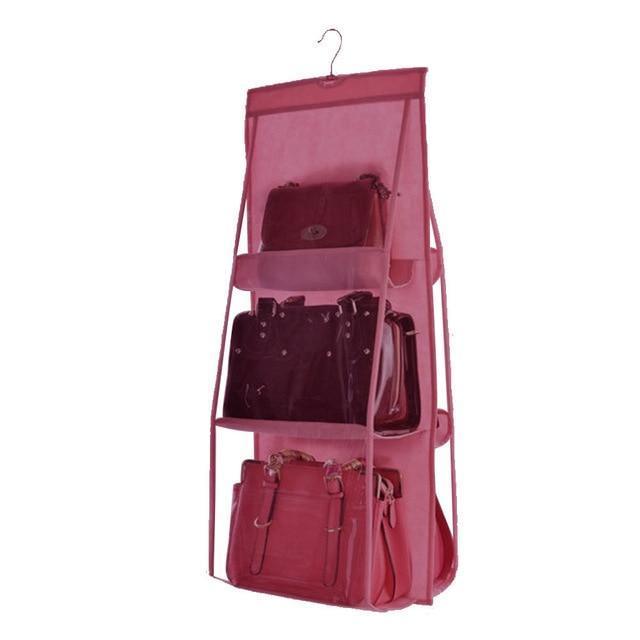 Norvo | Hengende Handy Handbag Organizer 6 Lommer Gjennomsiktig Oppbevaring Klesskap