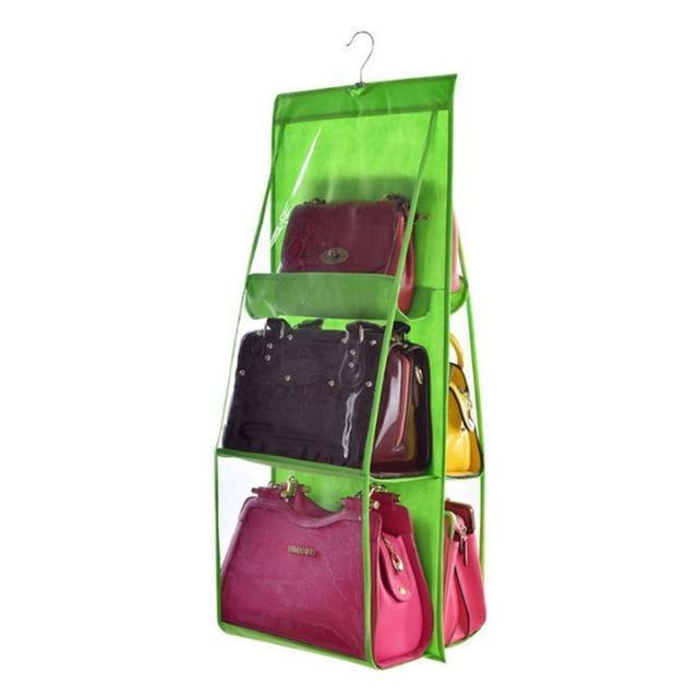 Norvo | Hengende Handy Handbag Organizer 6 Lommer Gjennomsiktig Oppbevaring Klesskap