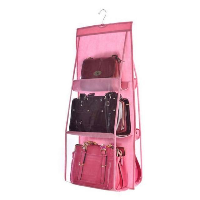 Norvo | Hengende Handy Handbag Organizer 6 Lommer Gjennomsiktig Oppbevaring Klesskap