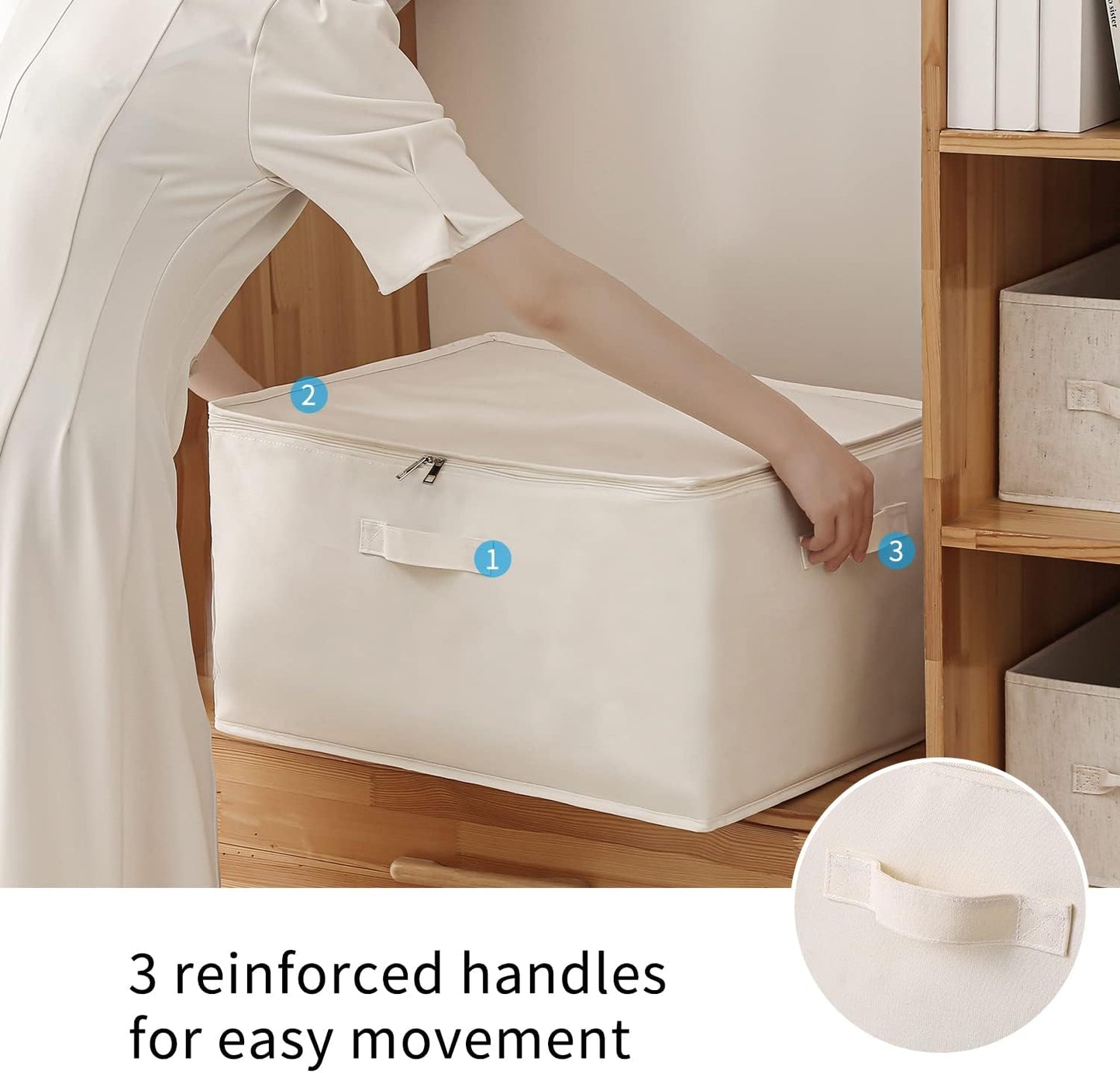 Frendorf | Canvas Klær Oppbevaringsorganisator Sett – Dobbelt Glidelås Bag med Håndtak & Vindue