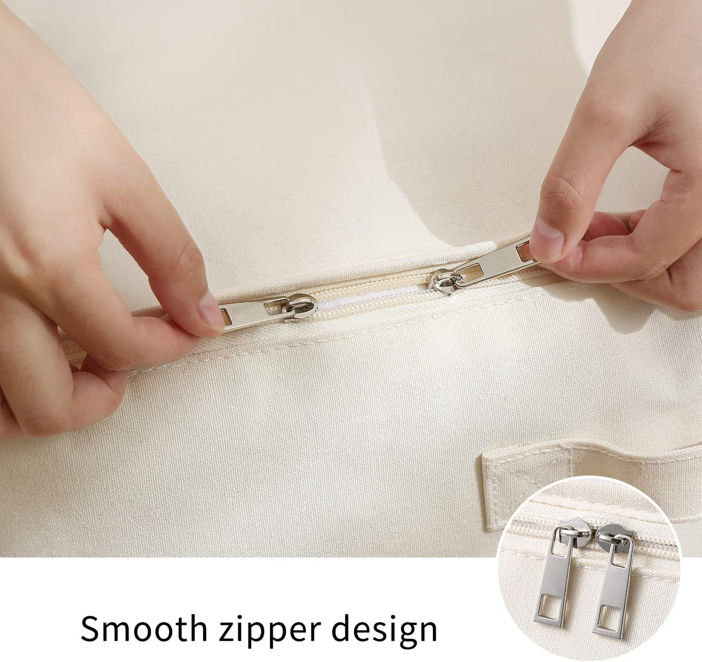 Frendorf | Canvas Klær Oppbevaringsorganisator Sett – Dobbelt Glidelås Bag med Håndtak & Vindue