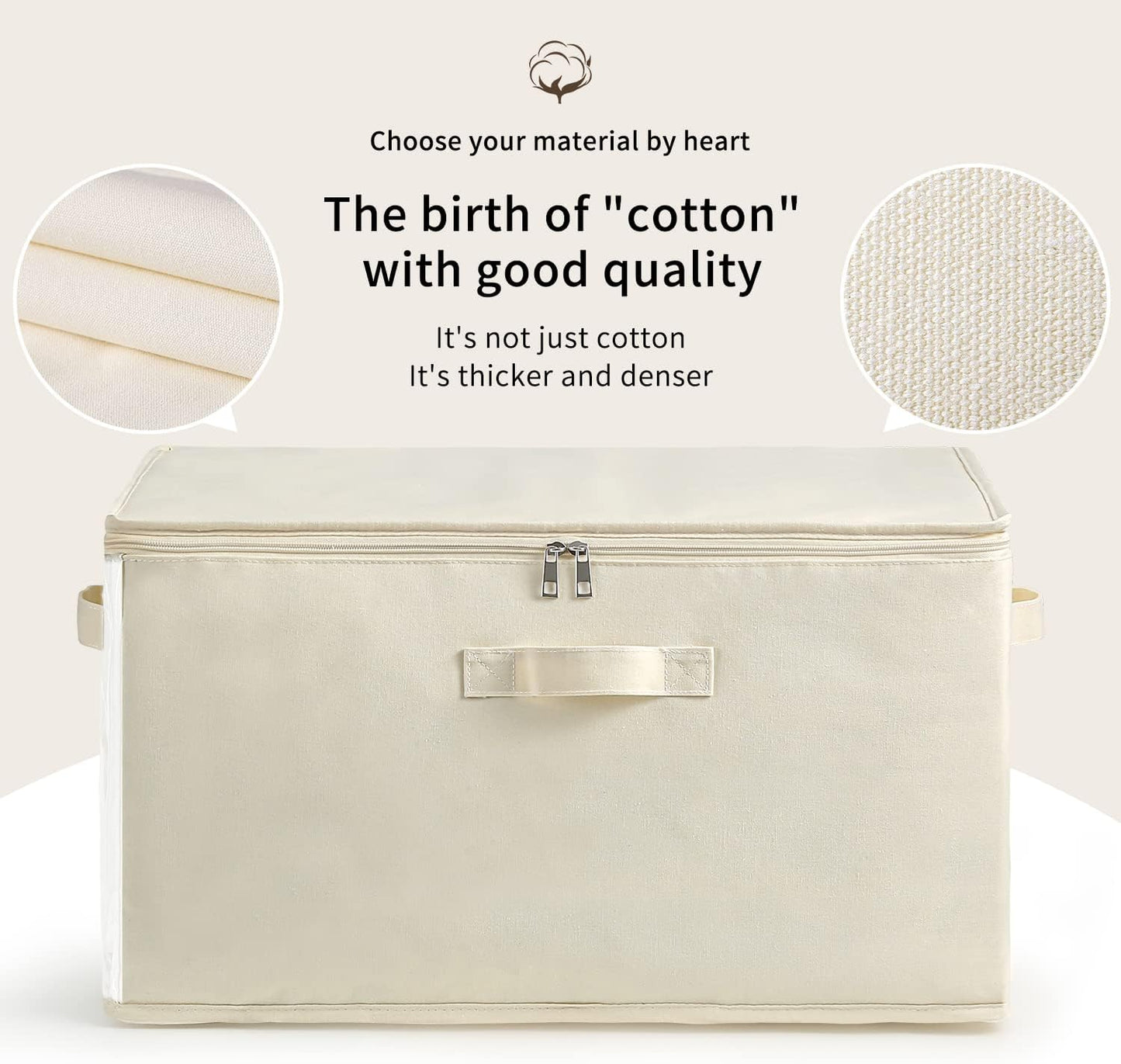 Frendorf | Canvas Klær Oppbevaringsorganisator Sett – Dobbelt Glidelås Bag med Håndtak & Vindue