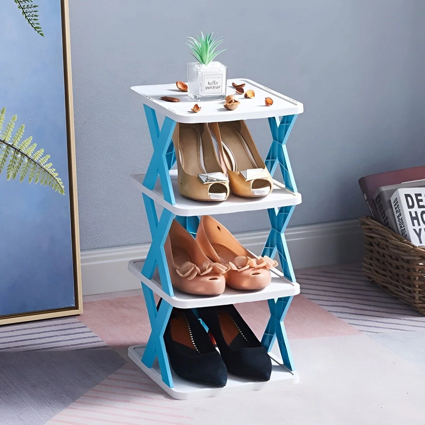 Norvo | Multifunksjonelt og sammenleggbart skohylle for plassbesparende lagring