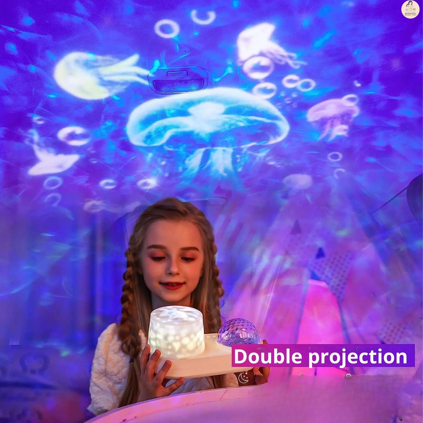 Norvo | Ocean Kids Prosjektørlampe – Stjernekastelampe med 360° Rotasjon, Nattprojeksjonslampe for Barnerom, Ideell Gave for Autisme & Sensoriske Behov