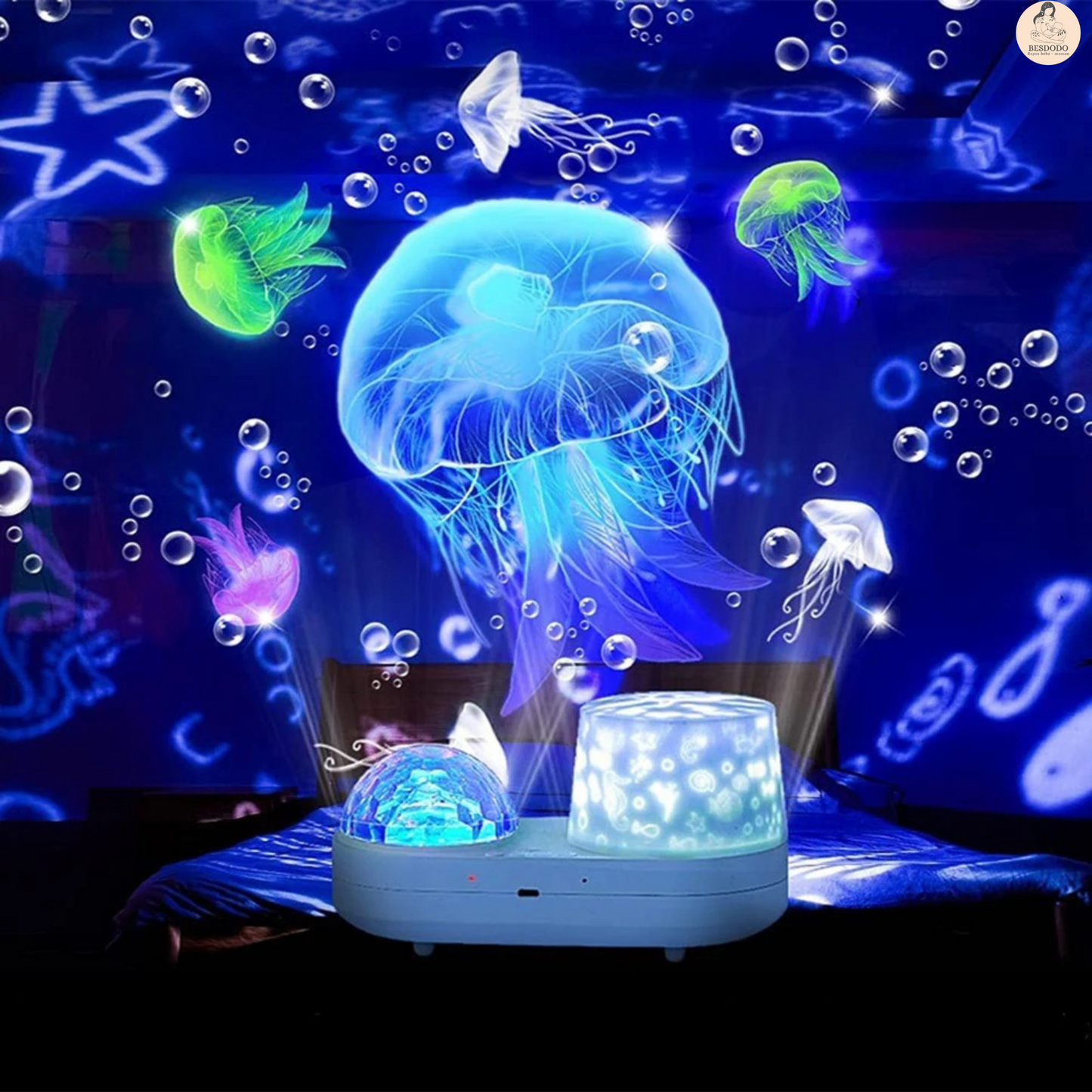 Norvo | Ocean Kids Prosjektørlampe – Stjernekastelampe med 360° Rotasjon, Nattprojeksjonslampe for Barnerom, Ideell Gave for Autisme & Sensoriske Behov