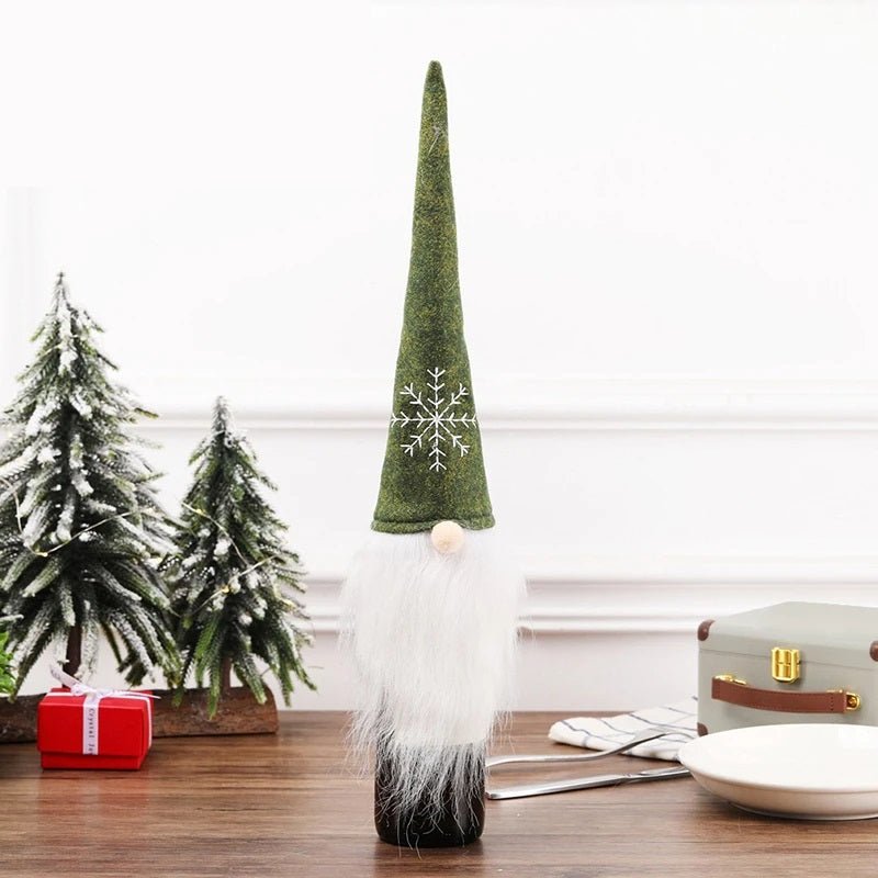 Norvo | Fløyel julevinflaskeomslag – Stilig kjole sett for festborddekorasjon & perfekte julegaver