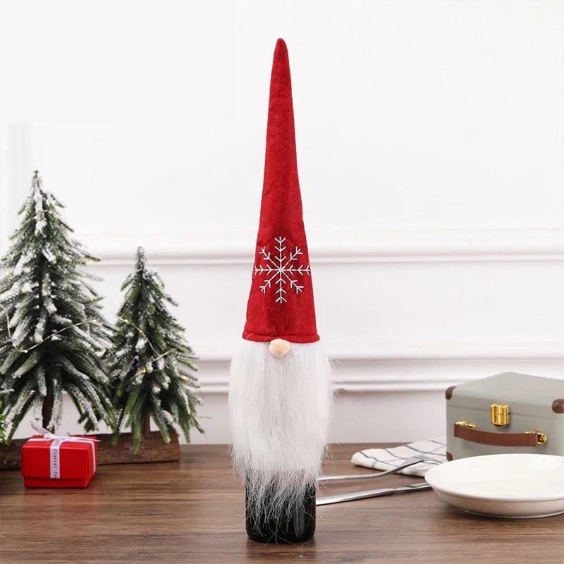 Norvo | Fløyel julevinflaskeomslag – Stilig kjole sett for festborddekorasjon & perfekte julegaver