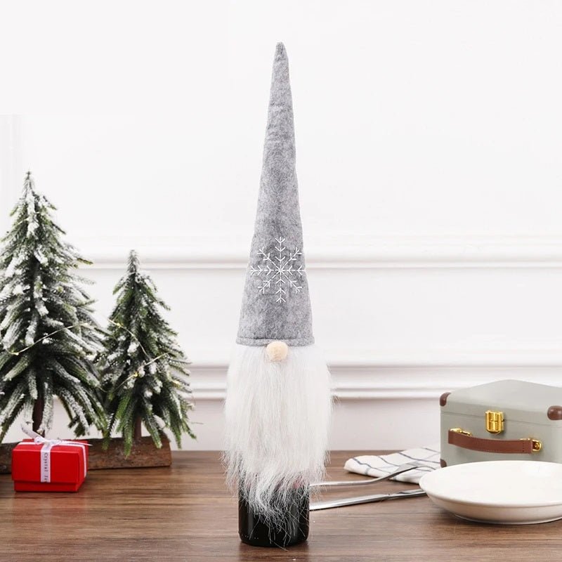 Norvo | Fløyel julevinflaskeomslag – Stilig kjole sett for festborddekorasjon & perfekte julegaver