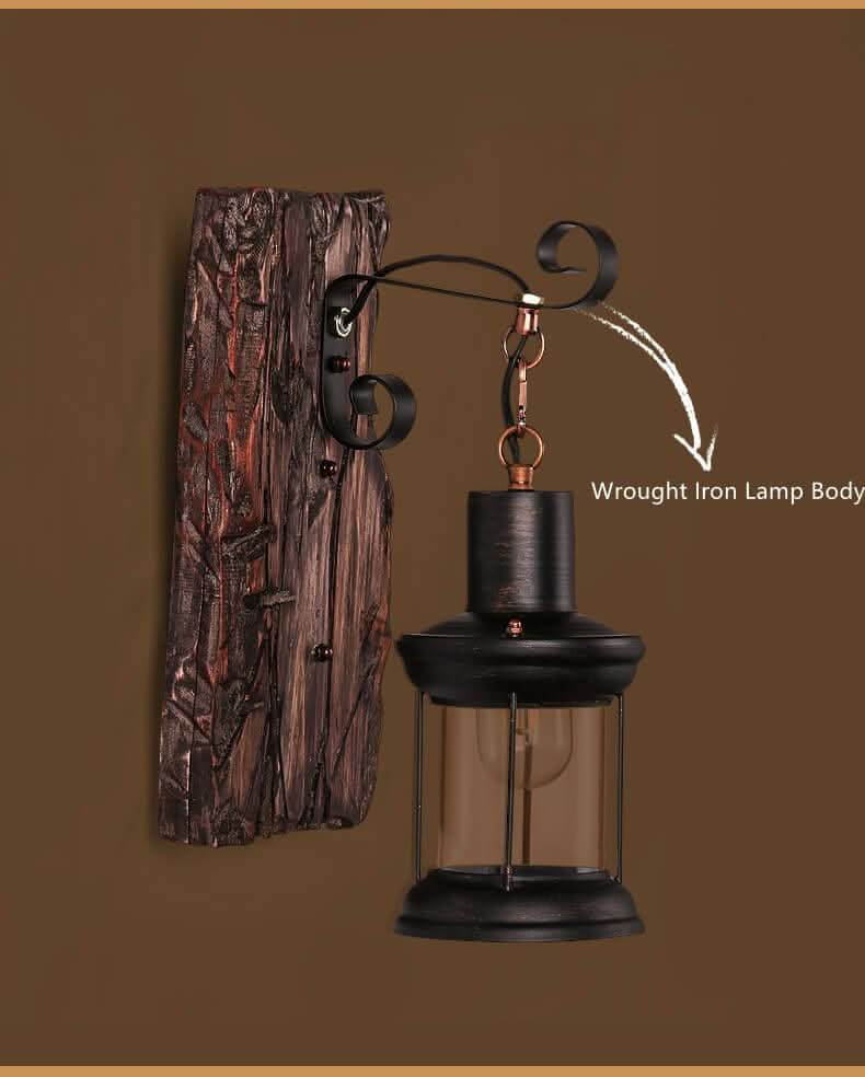 Norvo | Veritas Vegglampe – Glassylinder med Trebase & Moderne LED Design