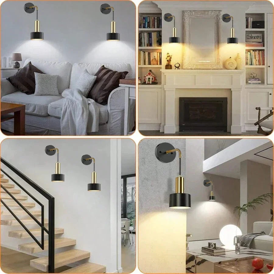 Norvo | Trådlampe med oppladbart batteri | Fjernkontroll, justerbar lysstyrke og fargetemperatur for soverom og entreer