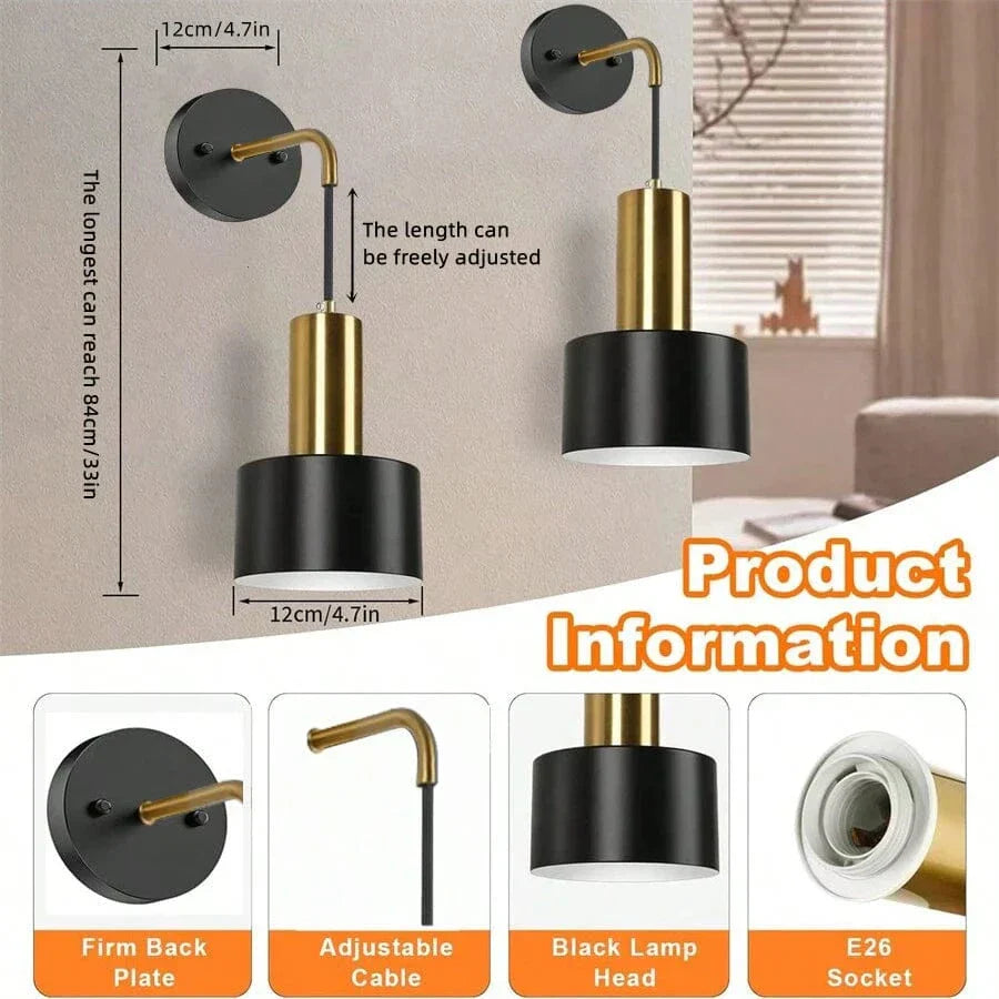 Norvo | Trådlampe med oppladbart batteri | Fjernkontroll, justerbar lysstyrke og fargetemperatur for soverom og entreer