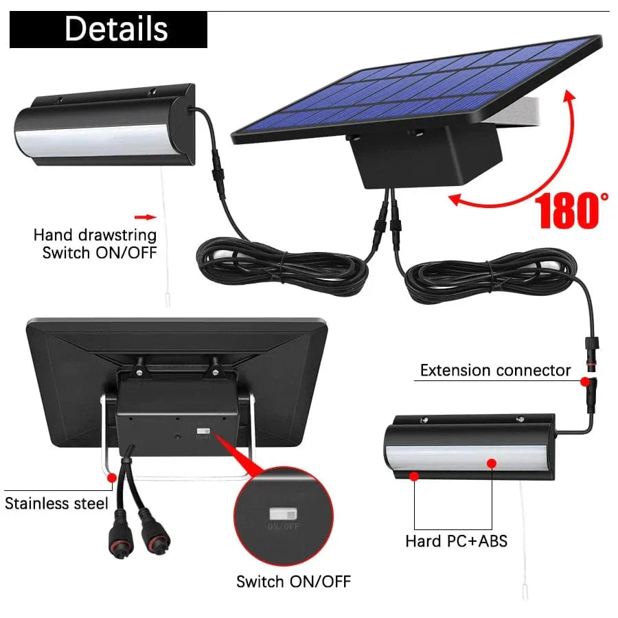 Norvo | Solpendel Utendørsbelysning | Dobbelt eller Enkelt Hode, IP65 Vanntett & Solcelledrevet for Terrasser, Låver, og Innendørsbruk