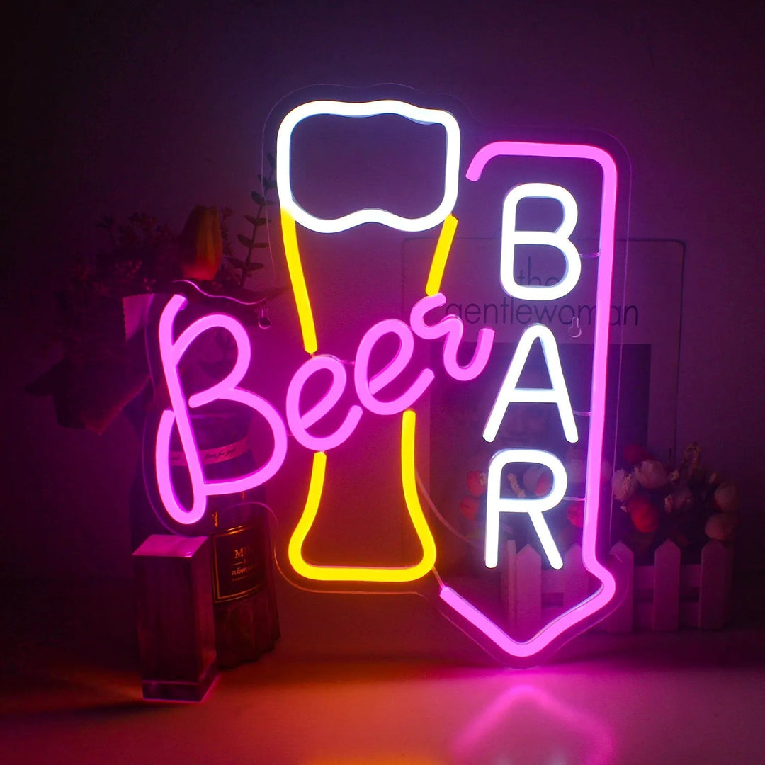Norvo | Livlige Cocktails & Øl LED Neon Veggskilt