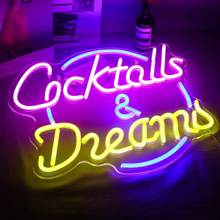 Norvo | Livlige Cocktails & Øl LED Neon Veggskilt