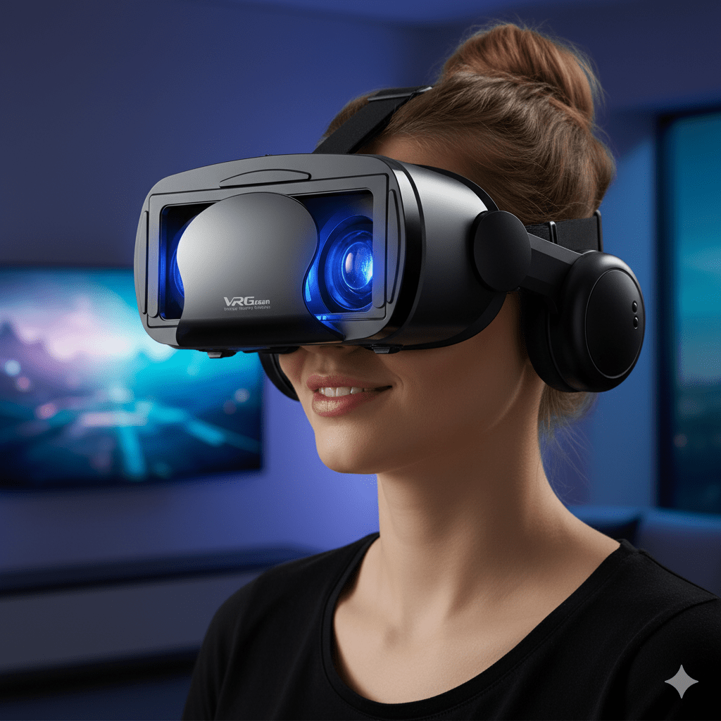 Norvo | VISIAX – 3D VR-briller med hodetelefoner og kontroller