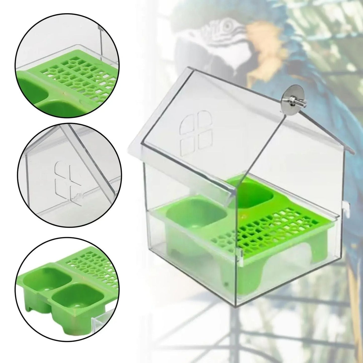 Norvo | Eksternt Fuglebrett og Badstue – Plassbesparende Anti-Søle Fôringsløsning