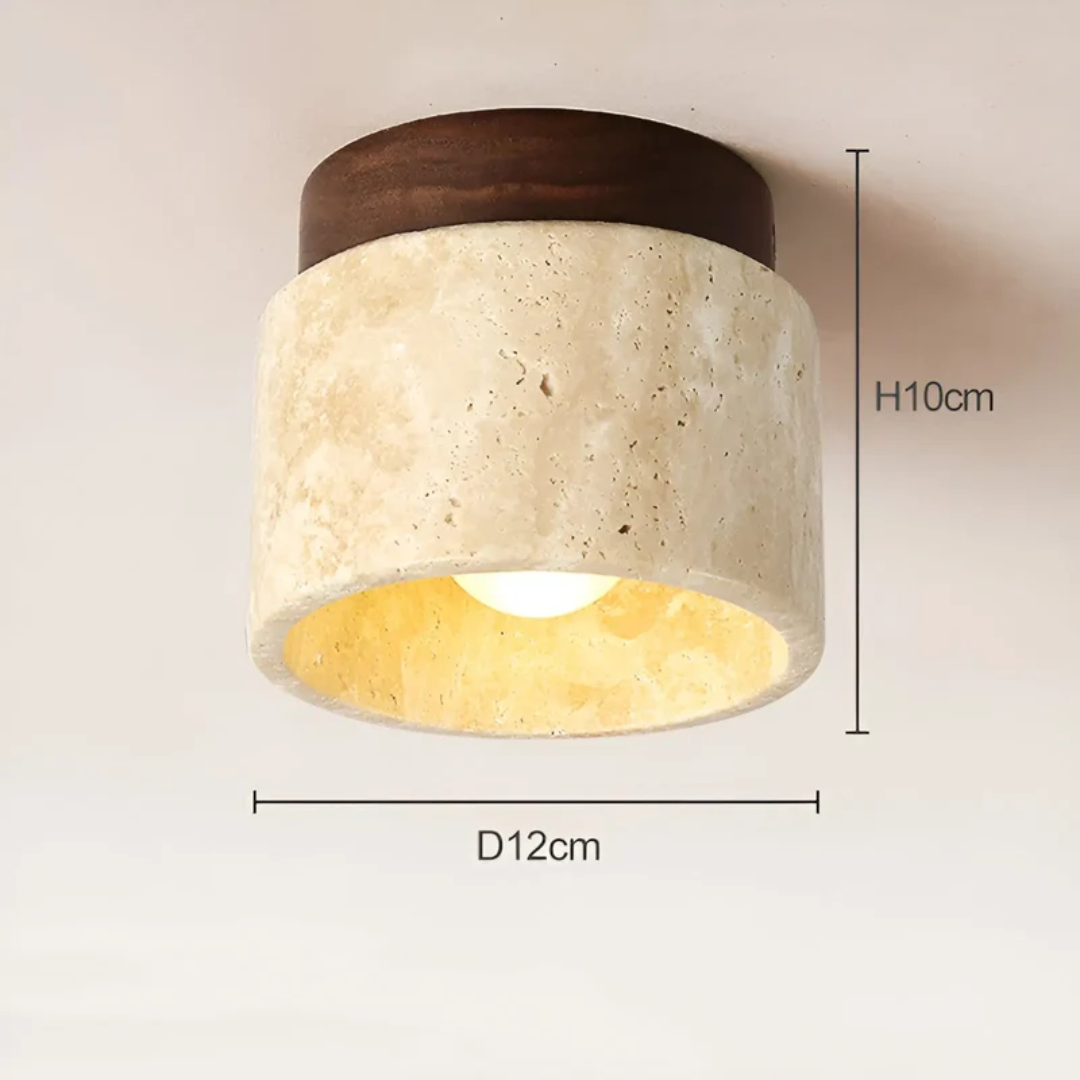 Norvo | Wabi Sabi Gul Marmor Japansk Taklampe - TranquilStone