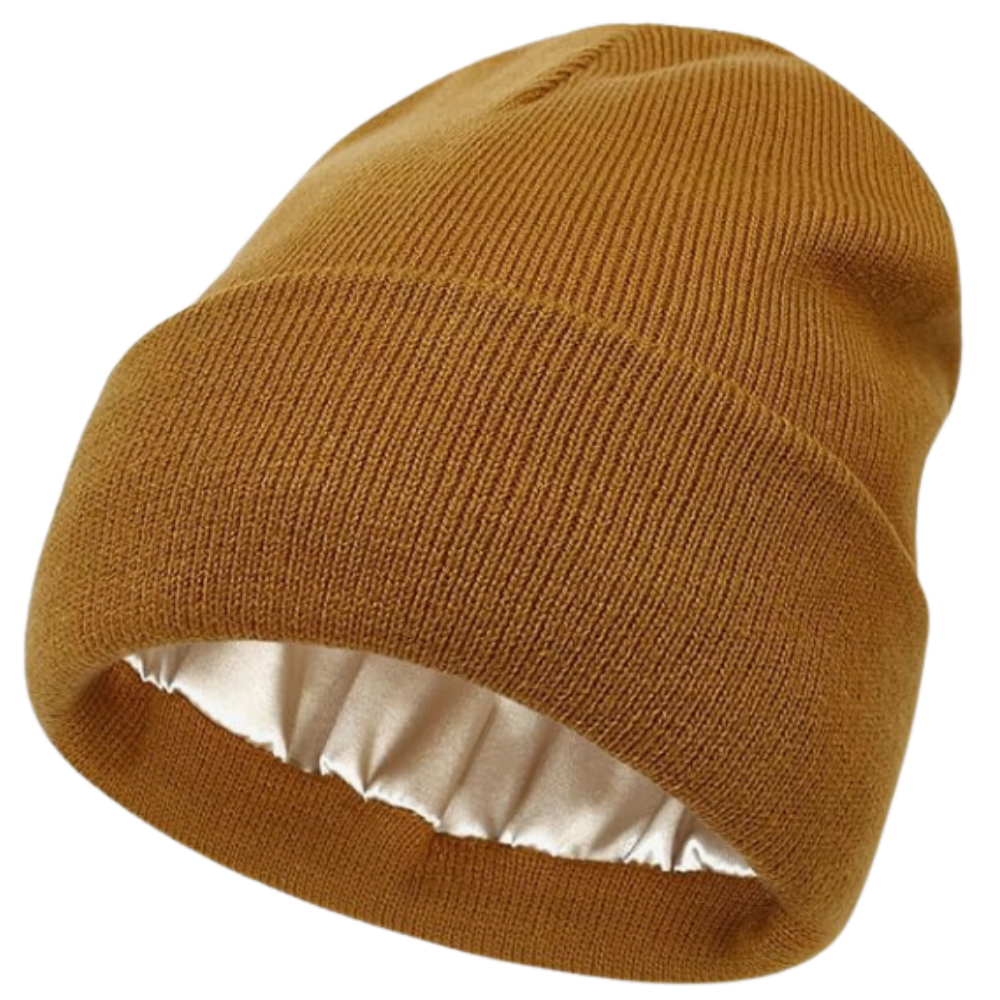 Varm, Strikket Lue Med Satengfôr