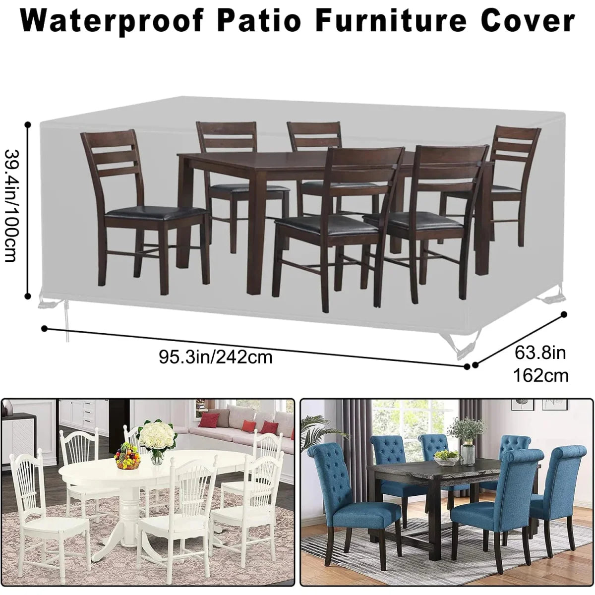 Norvo | AeroVerra Premium Terrasse Møbeltrekk | Allværsbeskyttelse for utendørs lounger og spisestuesett