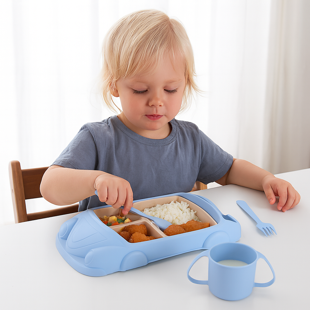 Norvo | Barne Tallerken Sett Bil Stil Holdbar Plast Design