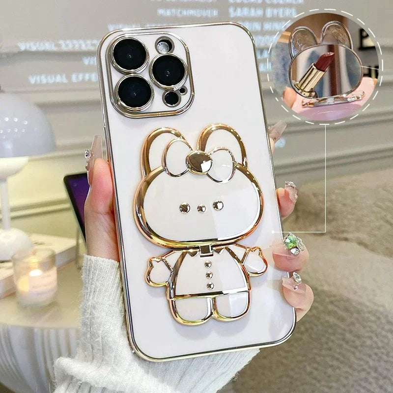 Norvo | 3D Kanin Koreansk Stil Speil iPhone Etui