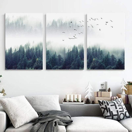 Norvo | 3-delt Nordic Forest Landscape Veggkunst
