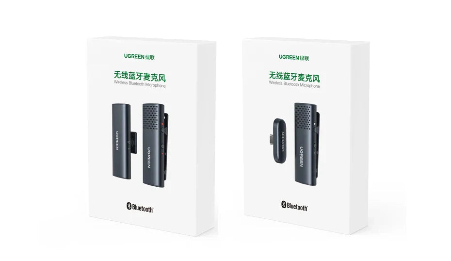 UGREEN Trådløs Bluetooth Mikrofon - Støyreduksjon Bluetooth Mikrofon for Kamera og Videoinnspilling