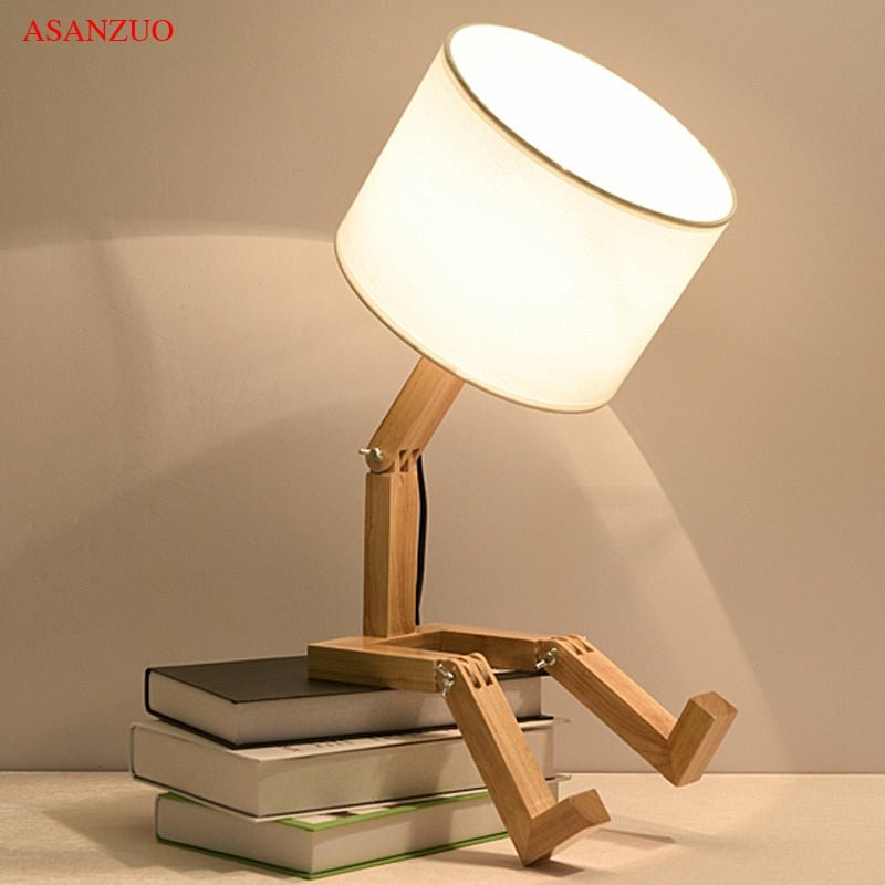 Norvo | Wood Boy Shape LED Skrivebord Lampe Skrivebord Ornament