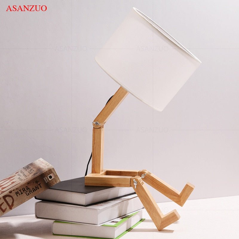 Norvo | Wood Boy Shape LED Skrivebord Lampe Skrivebord Ornament