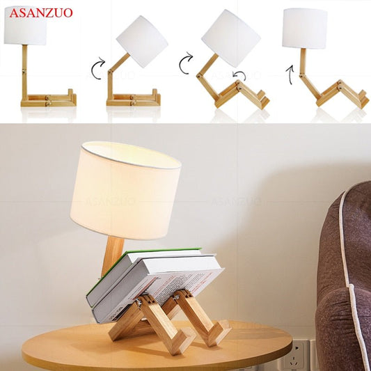 Norvo | Wood Boy Shape LED Skrivebord Lampe Skrivebord Ornament