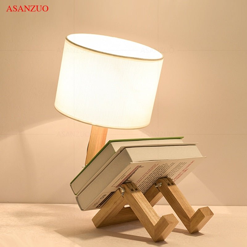 Norvo | Wood Boy Shape LED Skrivebord Lampe Skrivebord Ornament
