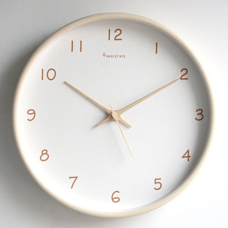 Norvo | WOODHAVEN – Solid Wood 10-Inch Silent Analogue Wall Clock