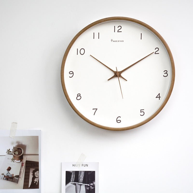 Norvo | WOODHAVEN – Solid Wood 10-Inch Silent Analogue Wall Clock