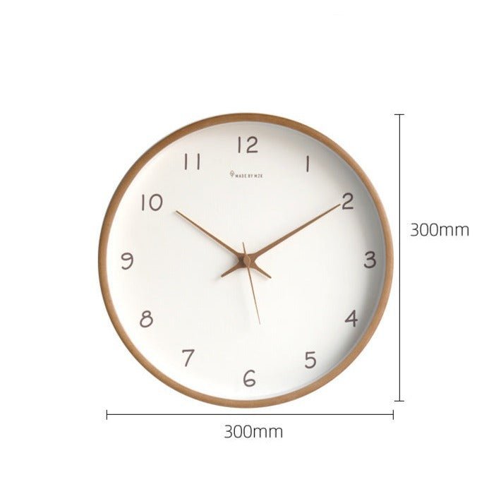 Norvo | WOODHAVEN – Solid Wood 10-Inch Silent Analogue Wall Clock
