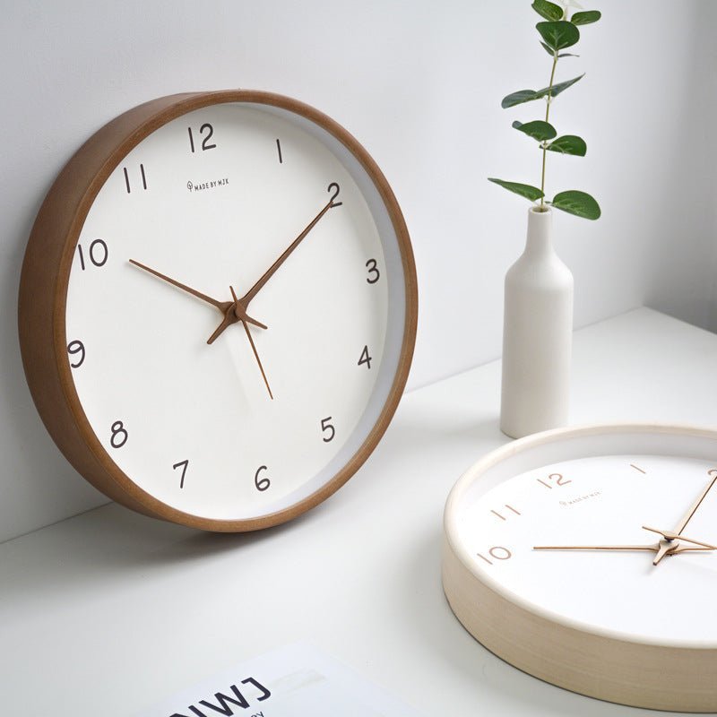 Norvo | WOODHAVEN – Solid Wood 10-Inch Silent Analogue Wall Clock