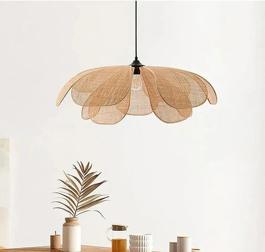 Vevde Petal Chandelier │ Moderne rattan hengende chandelier