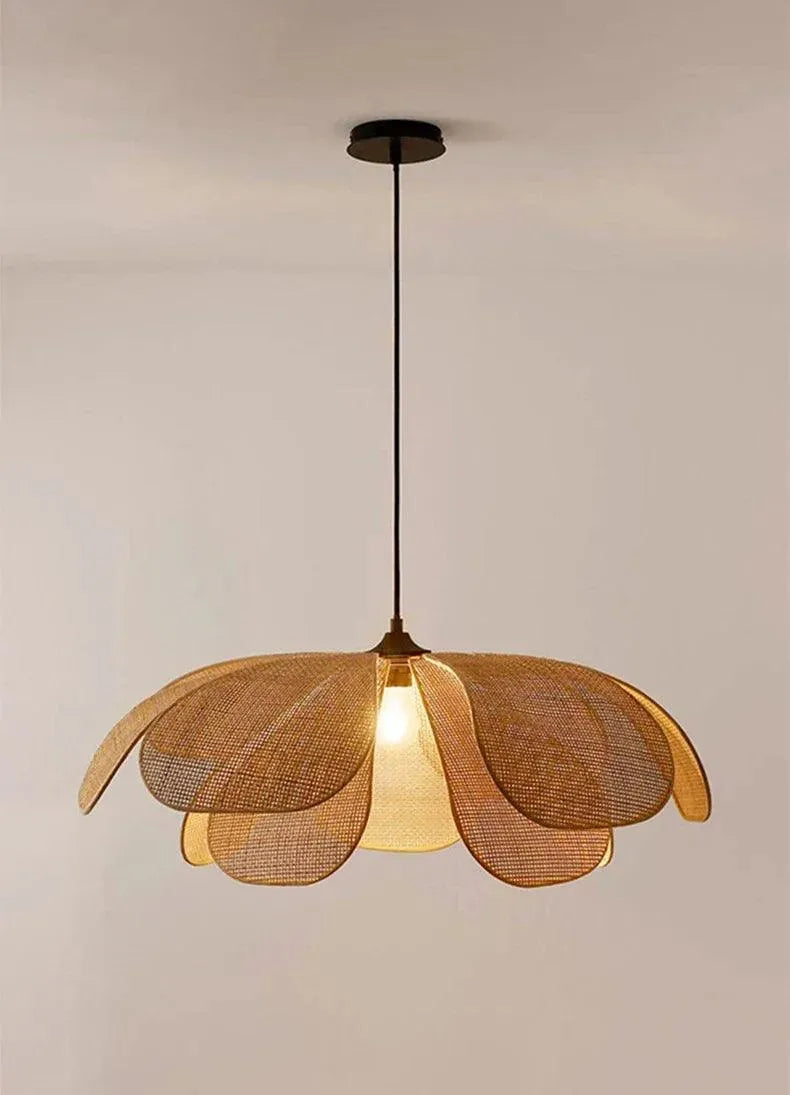 Vevde Petal Chandelier │ Moderne rattan hengende chandelier