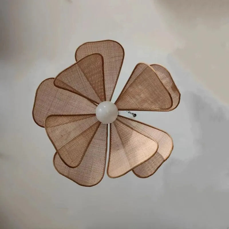 Vevde Petal Chandelier │ Moderne rattan hengende chandelier