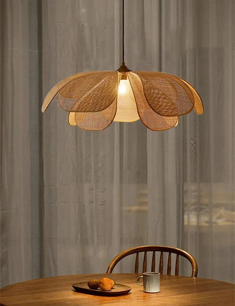 Vevde Petal Chandelier │ Moderne rattan hengende chandelier