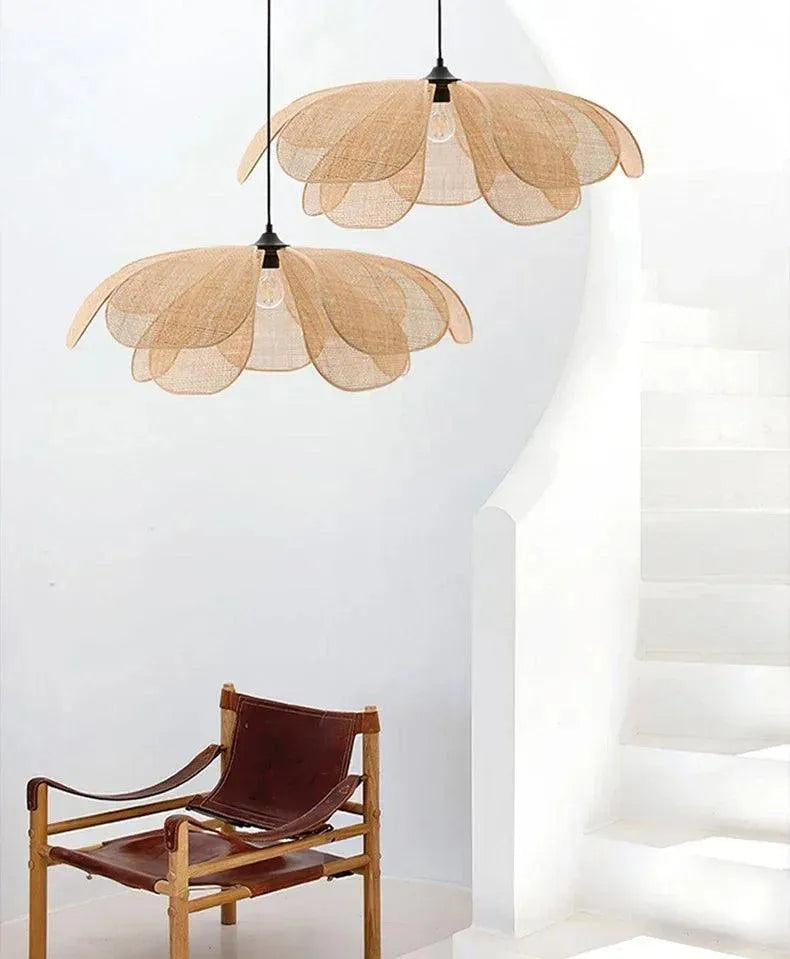 Vevde Petal Chandelier │ Moderne rattan hengende chandelier