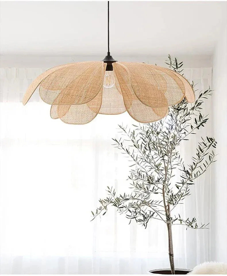 Vevde Petal Chandelier │ Moderne rattan hengende chandelier