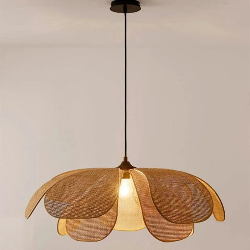 Vevde Petal Chandelier │ Moderne rattan hengende chandelier