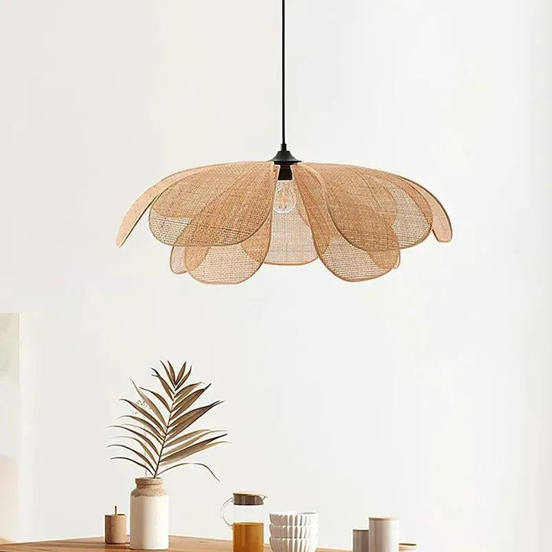 Vevde Petal Chandelier │ Moderne rattan hengende chandelier