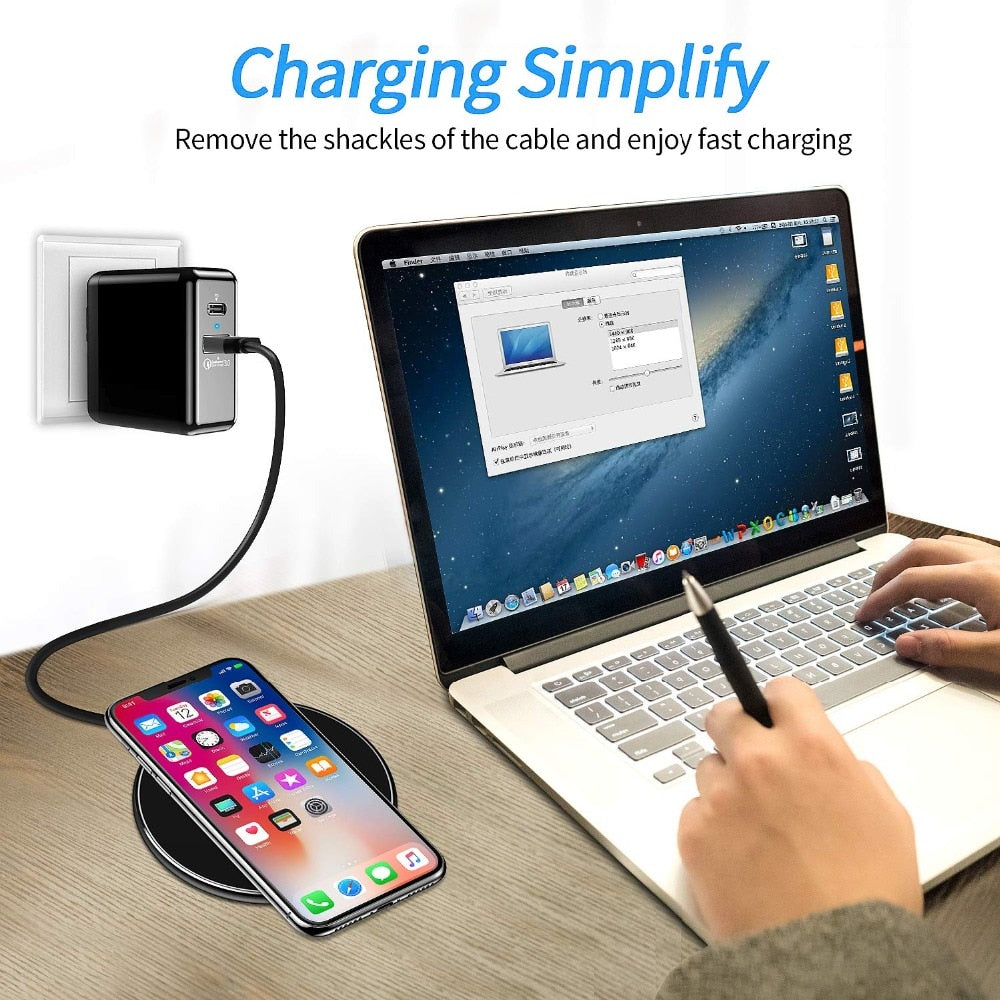 Norvo | 30W Rask Trådløs Ladeplate | Premium USB C Ladekabel MagSafe Lader for Apple iPhone, Samsung & Android - Rask Trådløs Ladeplate