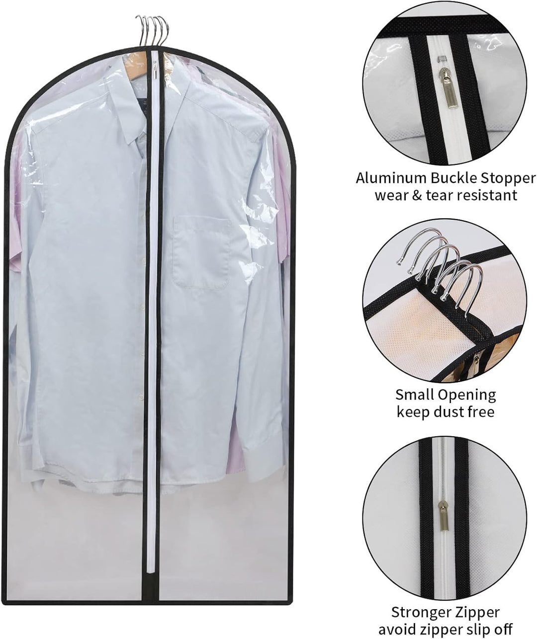 Frendorf | PEVA Clothes Protection Set – 12-pack Hanging Garment Bags in 3 Sizes (Buy 1, Get 1 FREE)