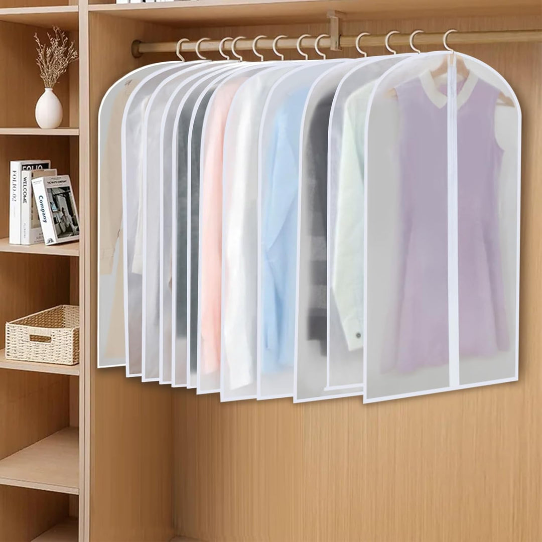 Frendorf | PEVA Clothes Protection Set – 12-pack Hanging Garment Bags in 3 Sizes (Buy 1, Get 1 FREE)