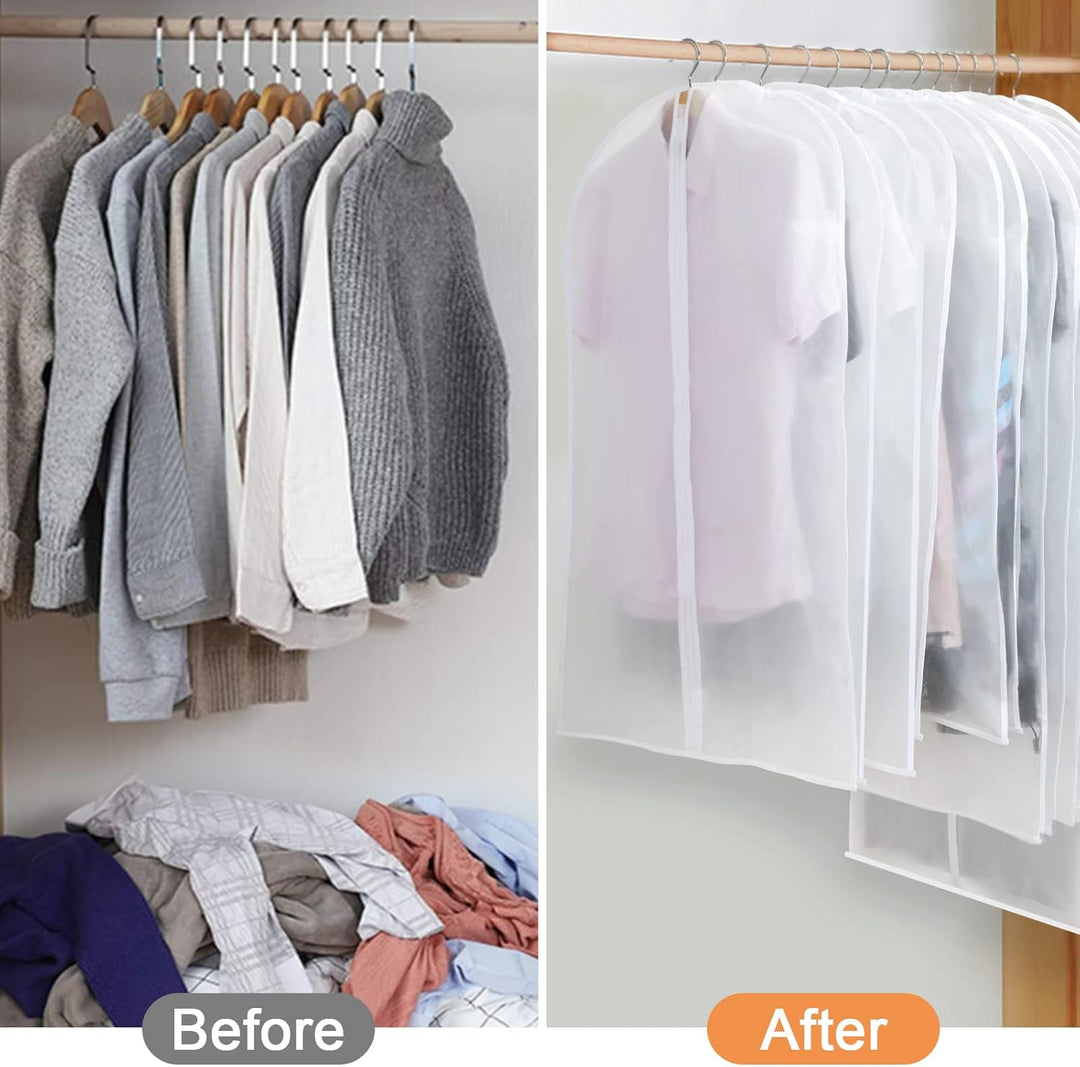 Frendorf | PEVA Clothes Protection Set – 12-pack Hanging Garment Bags in 3 Sizes (Buy 1, Get 1 FREE)