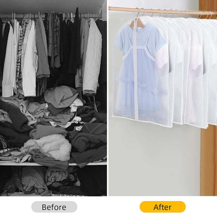 Frendorf | PEVA Clothes Protection Set – 12-pack Hanging Garment Bags in 3 Sizes (Buy 1, Get 1 FREE)